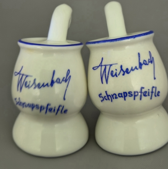Vintage Weisenbach Schnapps Sipping Pipes | German Porcelain Set of 2 - Picture 1 of 9